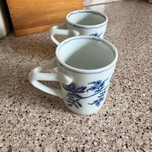 Vintage Blue Danube Blue Onion Ceramic Mugs